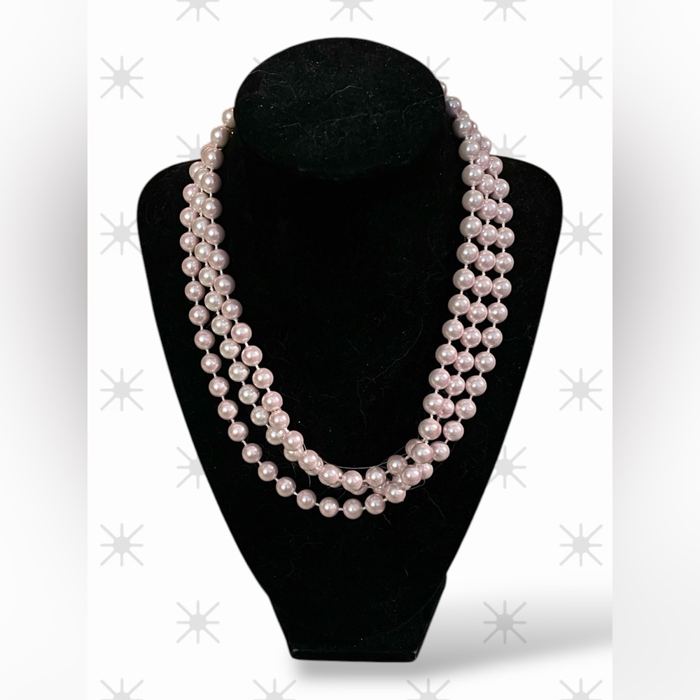 Vintage Pale Pink Beaded Necklace